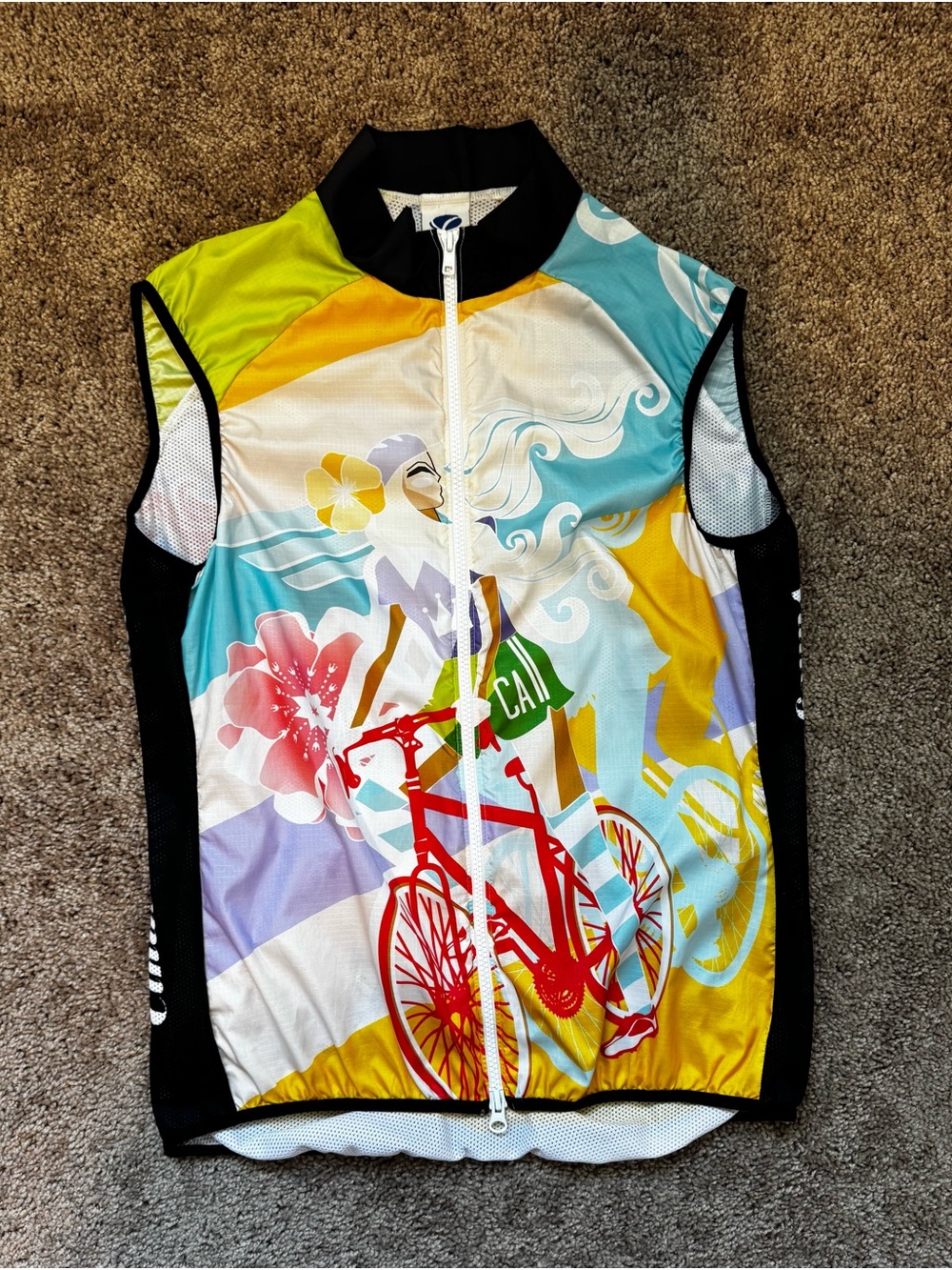 Voler Women’s XL Cycling Windstopper Vest Ripstop Mesh Full Zip Multicolor